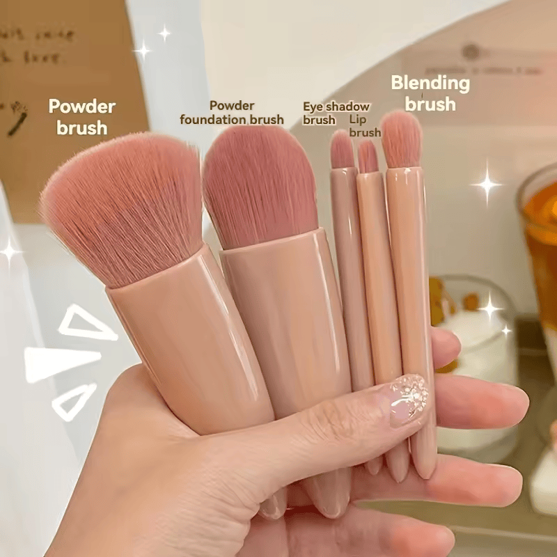 5Pcs Portable Travel Makeup Brushes